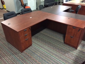 Pielle L-shaped Desk - Cherry