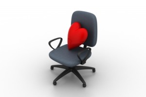 office chair with heart